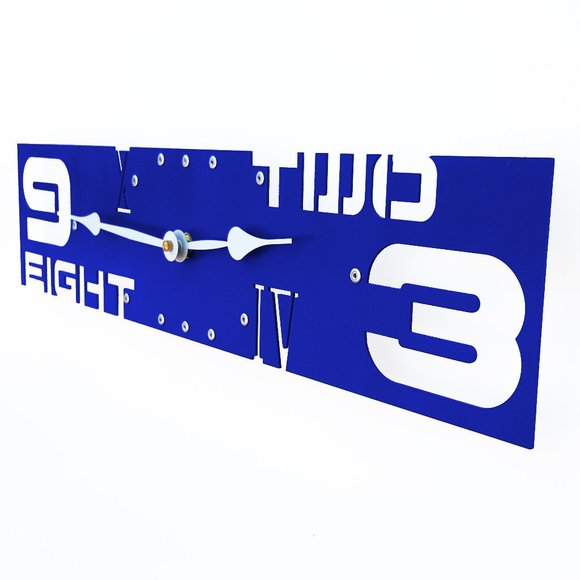 Industrial Royal Blue Wall Clock Outnumbered III